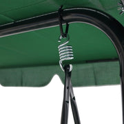 Balansoar de gradina DeHome Joy L2000, 3 locuri, cu umbrar inclus, cadru otel si poliester, verde, 170 x 115 x 153 cm, greutate maxima 150 kg