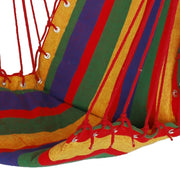 Hamac tip scaun DeHome Joy 103, multicolor, material textil, bara sustinere din lemn