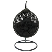 Leagan tip cuib DeHome Joy 200 negru cu suport inclus, perna neagra, greutate suportata 150 kg
