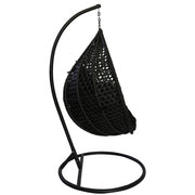 Leagan tip cuib DeHome Joy 200 negru cu suport inclus, perna neagra, greutate suportata 150 kg