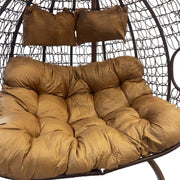 Leagan tip cuib DeHome Joy 500, dublu cu suport otel si perna inclusa, 132 x 120 x 72/198 cm, greutate suportata 200 kg