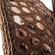 Leagan dublu DeHome Luna 600 tip cuib cu suport, perna maro, 120 x 130 x 75 cm, greutate suportata 200 kg, tehnoratan si otel