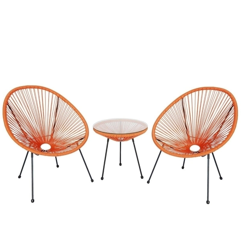 Set masa si scaune tip ou DeHome Jardin A13, 2 fotolii, masa, design modern