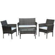 Set mobilier de gradina DeHome MG100, canapea, scaune si masuta incluse, culoarea gri