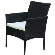 Set mobilier de gradina DeHome MG100, canapea, scaune si masuta incluse, culoarea neagra