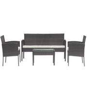 Set mobilier de gradina DeHome MG410, canapea, fotolii si masuta incluse, culoare maro
