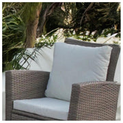 Set mobilier de gradina DeHome MG900, canapea, fotolii si masuta incluse, culoare coffee