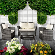 Set mobilier de gradina DeHome MG900, canapea, fotolii si masuta incluse, culoare gri