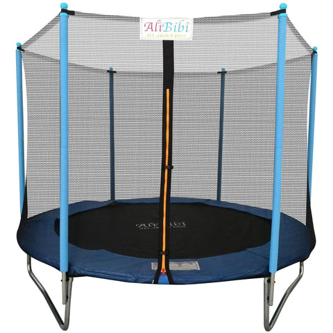 Trambulina AliBibi Fun 506, diametru 183 cm, plasa de siguranta, scara, suprafata neagra, cadru otel galvanizat, stalpi spuma EPE