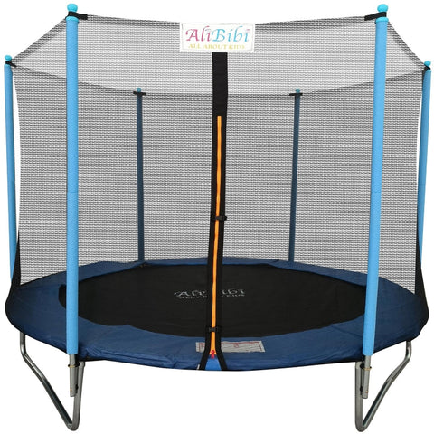 Trambulina AliBibi Fun 510, diametru 305 cm, cu plasa de siguranta PE, scara, structura otel galvanizat, suprafata sarit neagra