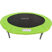 Trambulina AliBibi Fun 608, diametru 244 cm, plasa de protectie PE verde, scara, suprafata de sarit neagra, stalpi si arcuri otel galvanizat