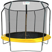 Trambulina AliBibi Fun 708, diametru 244 cm, plasa de protectie, scara, suprafata neagra, cadru 51 cm, stalpi galvanizati, 48 arcuri