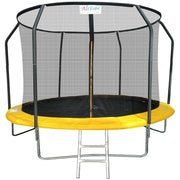 Trambulina AliBibi Fun 708, diametru 244 cm, plasa de protectie, scara, suprafata neagra, cadru 51 cm, stalpi galvanizati, 48 arcuri