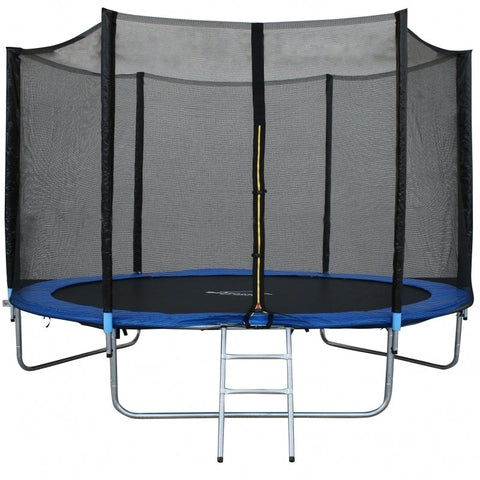 Trambulina DeHome Jumper 1010, diametru 305 cm, cu plasa de siguranta exterioara si protectie arcuri incluse, structura otel robusta