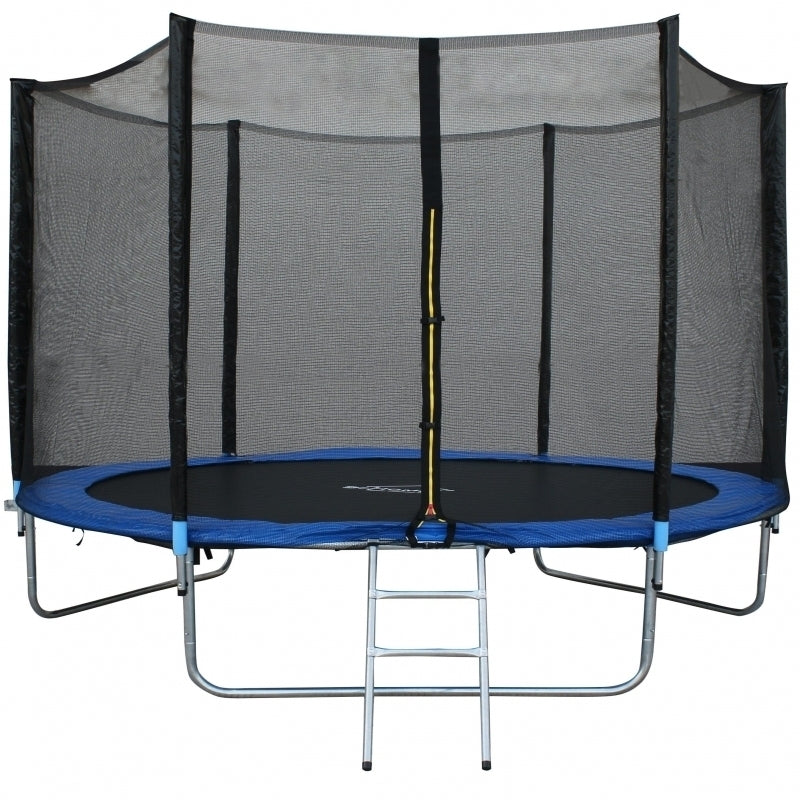 Trambulina DeHome Jumper 1010, diametru 305 cm, cu plasa de siguranta exterioara si protectie arcuri incluse, structura otel robusta