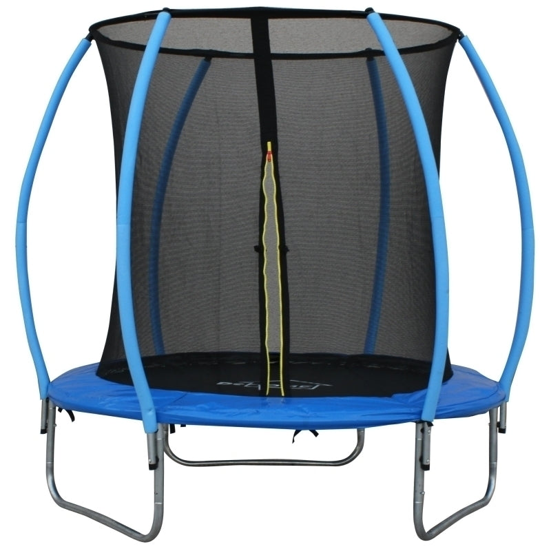 Trambulina DeHome Jumper 3006, diametru 183 cm, plasa de siguranta cu stalpi curbati, suprafata de sarit din polipropilena, ideala pentru copii