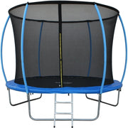 Trambulina DeHome Jumper 3010, diametru 305 cm, plasa de siguranta 163 cm, scara, stalpi curbati, structura metalica, protectie arcuri spuma si polietilena