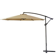 Umbrela tip banana DeHome Jardin U300 Crem, dimensiune 3 m, picior sustinere cu baza in X